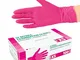 Guanti in Nitrile, 100 pezzi scatole (XS, Magenta), guanti da visita monouso, senza polver...