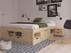 Inter Link - letto funzionale - letto con contenitore - letto con cassetti, legno massicci...