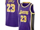 Lalagofe Lebron James, Los Angeles Lakers #23 Basket Jersey Maglia Canotta, Viola, Un Nuov...