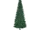 HOMCOM Albero di Natale Artificiale Slim 210cm con 390 Rami Supporto in Metallo