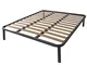 SomnusSana - Rete in Ferro con Piedi e Doghe in Legno cm 160x190 H35 per materasso Matrimo...