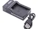 vhbw Caricabatterie Micro USB per camera batteria Panasonic DMC-BMB9, DMW-BMB9E
