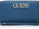 Guess Uptown Chic Slg Lrg Zip Around Portamonete, Donna, Azzurro, Taglia Unica