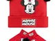 Disney Cappello Sciarpa Guanti Invernale Set per Bambini Minnie Mouse Rosso Taglia unica