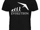 Candymix Deltaplano Evoluzione Umana T-Shirt da Uomo Maglietta, Taglia 2X-Large, Colore Ne...