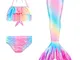 Lito Angels - Coda da Sirena per Nuotare, Bikini Costume da Bagno Sirena per Bambina, Tagl...