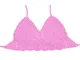 Donne Spiaggia Uncinetto Reggiseno Cami Canotta Bikini Top /Rosa Chiaro