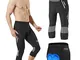 MEETWEE Pantaloni Ciclismo 3/4 Uomo, Bicicletta Pinocchietti 3D Imbottiti Traspirante Pant...