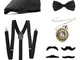 Set di Accessori Anni 1920s per Costume da uomop, Gatsby Costume Kit con Cappello Panama,...