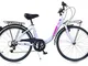 giordanoshop Bicicletta da Donna 24" 6V Aurelia Roadster Bike Bianca