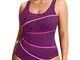 DELIMIRA Donna Costume da Bagno Scollo Rotondo Spalline Larghe Gelsi Viola 52