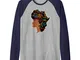 Empower Bright African American women with Africa map hair Maglia con Maniche Raglan