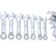 Rolson Tools 46853 - Set di 10 chiavi in cromo vanadio lucidato a specchio, con supporto p...