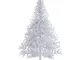 CASARIA Albero di Natale 180cm 533 Rami PVC Supporto Metallo Abete Artificiale Bianco