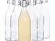 Bormioli Giara - Bottiglie di vetro con chiusura ermetica, 6 pezzi | Capacità: 1000 ml | A...