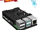 Jun_Electronic per Raspberry Pi 4 Case Armo Custodia con Dissipatore in Alluminio a Doppia...