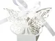 PONATIA 50pcs Farfalla Wedding Baby Cutout Candy Box Favors Gift Box Pearlescent (bianco)