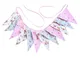 Whaline, bandierine in tessuto double-face, stile vintage, chic, floreale, triangolari, pe...