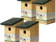 4 x Handy Home and Garden Nido di Uccello/Casa per Uccelli in Legno Trattato a Pressione p...