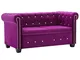 vidaXL Divano Chesterfield a 2 Posti Velluto Viola Sdraio Sofa Arreddo Salotto