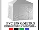 SNODEC Gazebo Pieghevole 3X3 Bianco Acciaio + 4 Teli Laterali PVC 350 g Metro