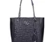 Guess Borsa da donna in ecopelle trapuntata logata di colore nero con tasche interne e tas...