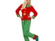 Widmann - Costume da elfo aiutante di Babbo Natale, top con cintura, pantaloni, cappello,...
