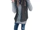 Lulupi Cappotto Gilet Sciolto Invernale Solido da Donna Giacca Elegante Senza Maniche Colo...