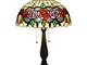 QCKDQ Tiffany Lampada di Stile, D'antiquariato della Luce Elegante d'Epoca, Paralume di Ve...