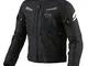 Jet Motorcycle Wear, giacca per moto multifunzione, in tessuto, con armatura, nera, XL (42...