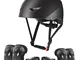 ValueTalks Set di Casco Protezione Bambini con Casco Regolabile Ginocchiere Gomitiere e Po...