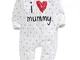 Carolilly Neonato Unisex Pagliaccetto Tuta Body in Cotone con Maniche Lunghe I Love Daddy/...