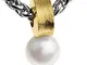 Ernstes Design AN424 - Ciondolo in acciaio INOX placcato oro giallo con perle coltivate