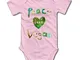 SDGSS Body Bambino Peace Love Vegan Baby Boys Girls Short Sleeve Funny Claw