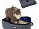Petneces - Lettiera per gatti e animali domestici, pieghevole, portatile e impermeabile, d...