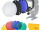 LETWING - Kit di filtri colorati rotondi con diffusore Honey Coml e cupola per Godox AD200...