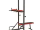 TecTake Power Tower Dip Bar con Panca Barra trazioni Stazione di Allenamento Chin up Dimen...