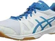 ASICS Gel-Upcourt, Scarpe da Badminton Uomo, Multicolore (White/Blue Jewel/White), 45 EU