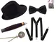 Set di Accessori per Costume da Gangster da Uomo Gatsby degli Anni '20, Costume da Flapper...