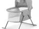 Kinderkraft Lettino da Campeggio LOVI, Culla a Dondolo, Cappottina, Materasso, Pieghevole,...