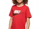 Nike B NSW Tee Futura Icon TD, T-Shirt Bambino, University Red/Black, S