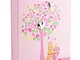 Mareli Album Fotografico Nascita Bambina 20x25 Albero della Vita, Rosa, con Argento