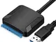 Anmete Adattatore USB 3.0 a SATA per SSD HDD 3.5 2.5 Convertitore USB 3.0 a SATA Cavo per...