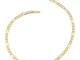 Bracciale in oro giallo 585 14 carati, maglia Figaro, larghezza 3 mm e Oro giallo, cod. FI...