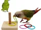 Oce180anYLV Divertente Pet Bird Pappagallo Piattaforma di Legno Anello di Plastica Intelli...