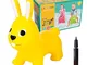 GERARDO`S Hopper coniglio giallo rimbalzante da cavalcare. Space Hopper per bambini a part...