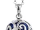 Nenalina Ornamento ciondolo collana, sfere di feltro nepalesi, argento sterling 925, DKS-0...