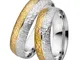 Fedi nuziali Rauschmayer 50847 in oro giallo e bianco 585, con brill 0.05 ct. w/si