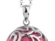 Nenalina Collana con Pendente a Ornament Sfere di Feltro nepalesi e, Argento Sterling 925,...