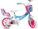 Disney - Bicicletta da 12" Frozen 2 (Frozen II) dotata di 2 freni, cestino anteriore e por...